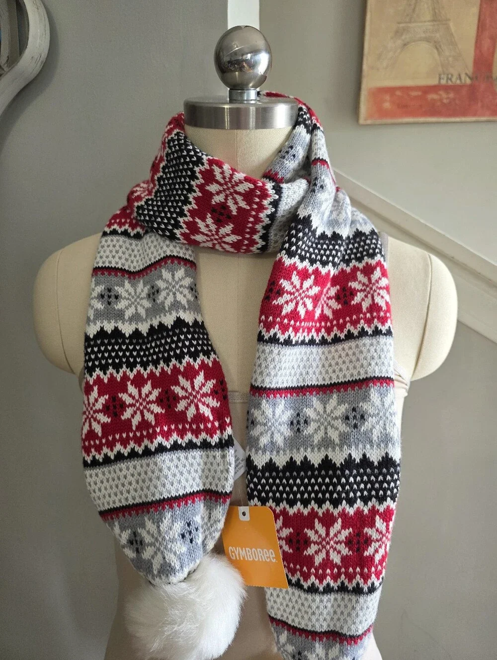 Gymboree Scarf Kids Red Black Gray NWT